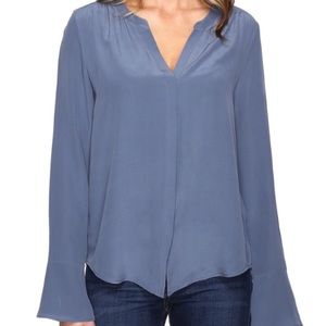 Joie Ceegan Silk bell cuff blouse